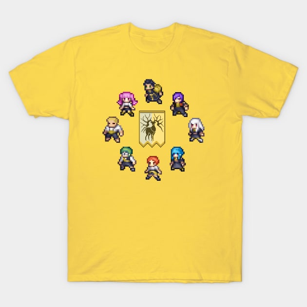 Golden Deer 8 bits T-Shirt by urufangu